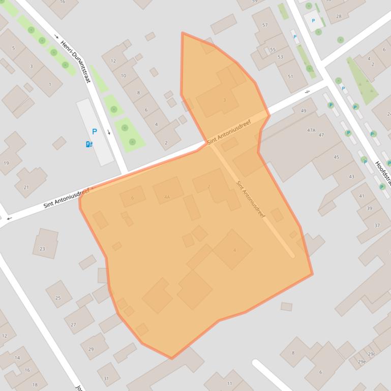 Kaart van postcodegebied 4564AS.