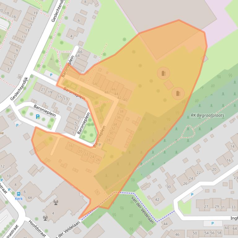 Kaart van postcodegebied 4564BS.