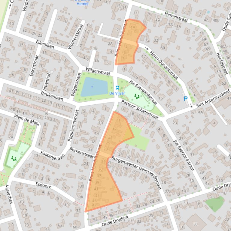 Kaart van postcodegebied 4564CJ.