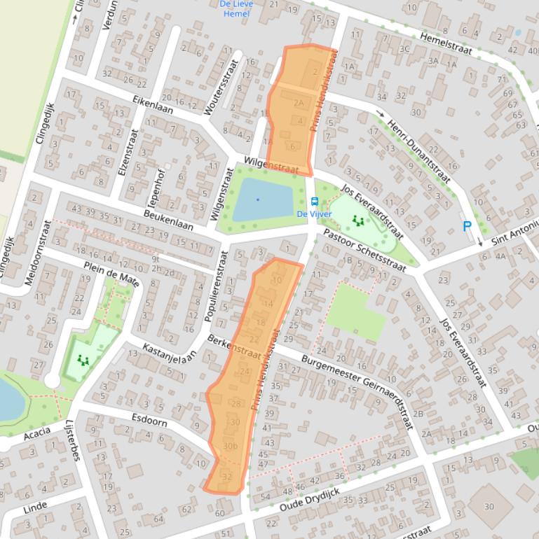 Kaart van postcodegebied 4564CK.