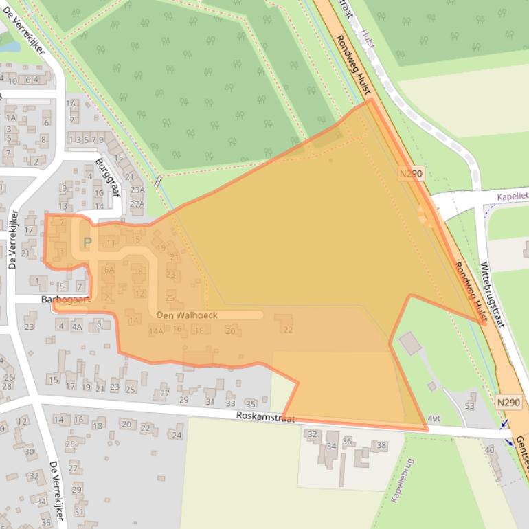 Kaart van postcodegebied 4564DE.