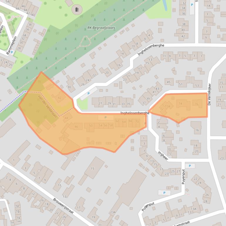 Kaart van postcodegebied 4564DJ.