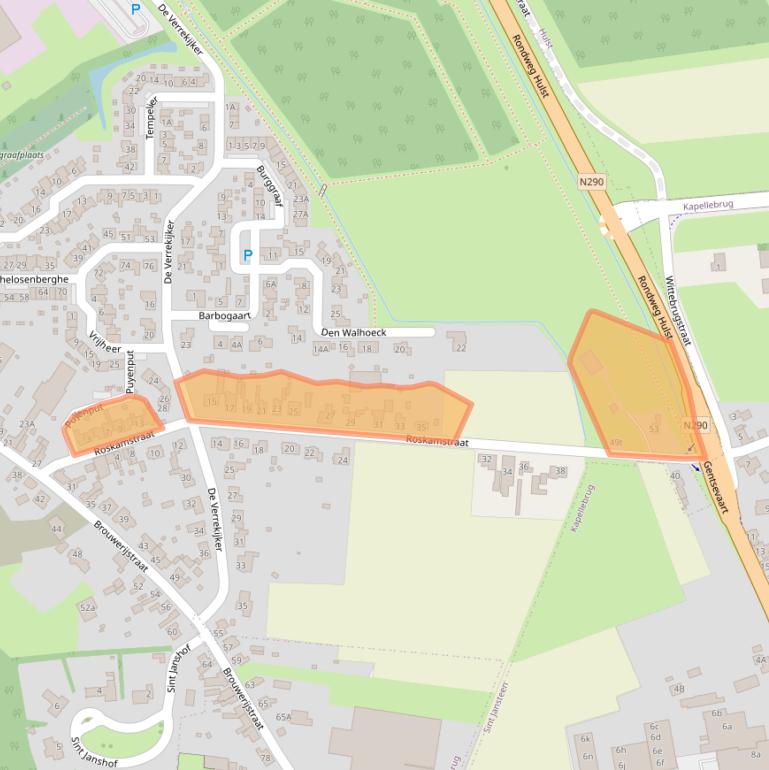 Kaart van postcodegebied 4564EJ.