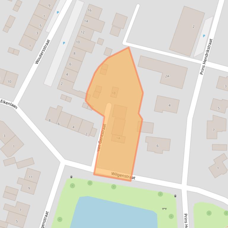 Kaart van postcodegebied 4564WW.