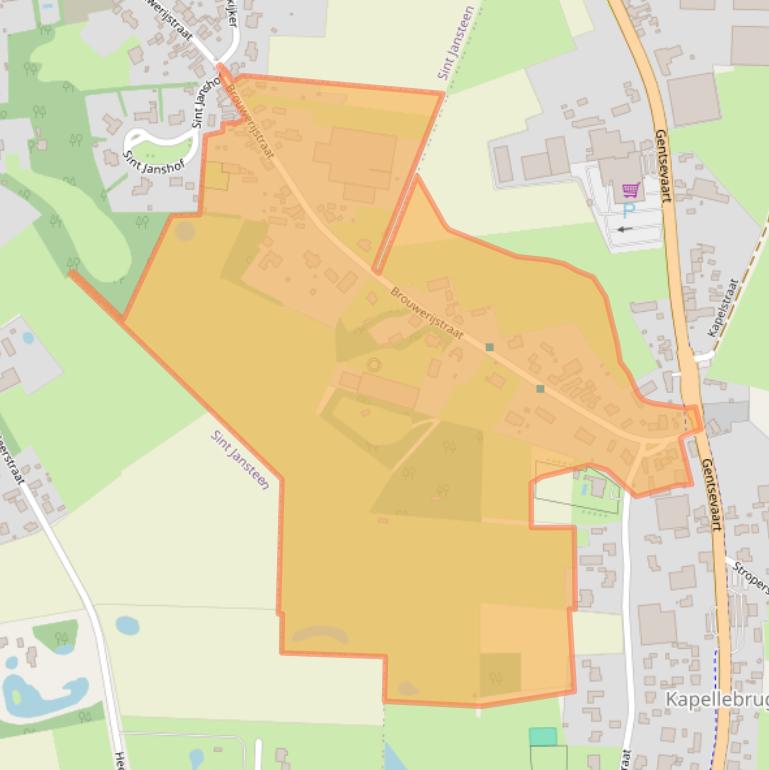 Kaart van postcodegebied 4565EL.