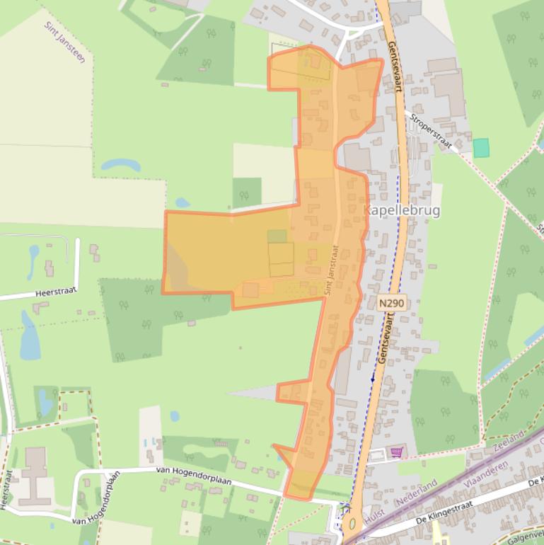 Kaart van postcodegebied 4565EN.