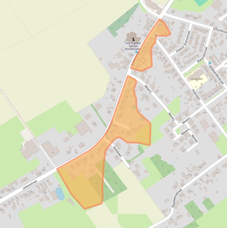 Kaart van postcodegebied 4566AC.