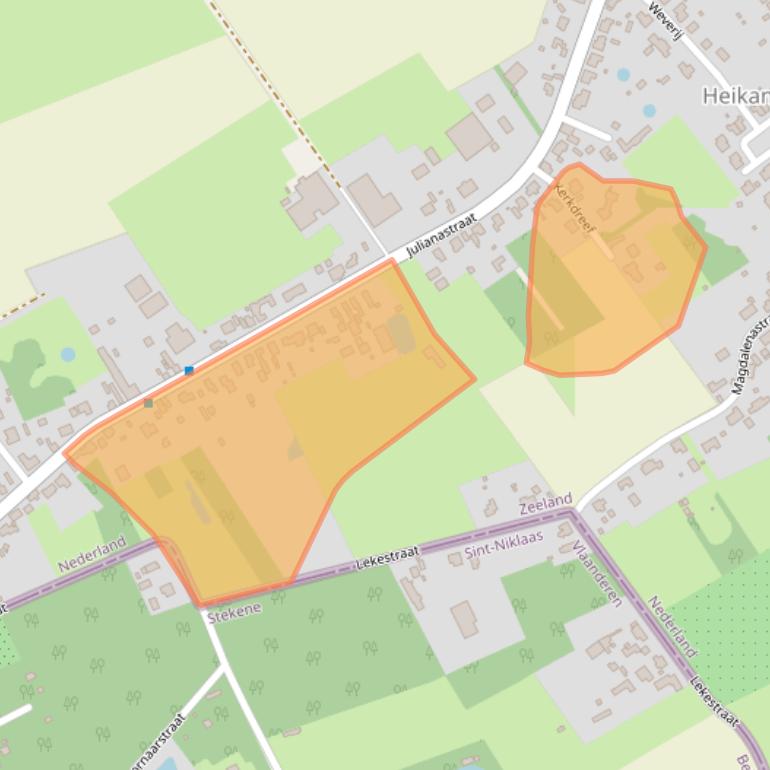 Kaart van postcodegebied 4566AD.