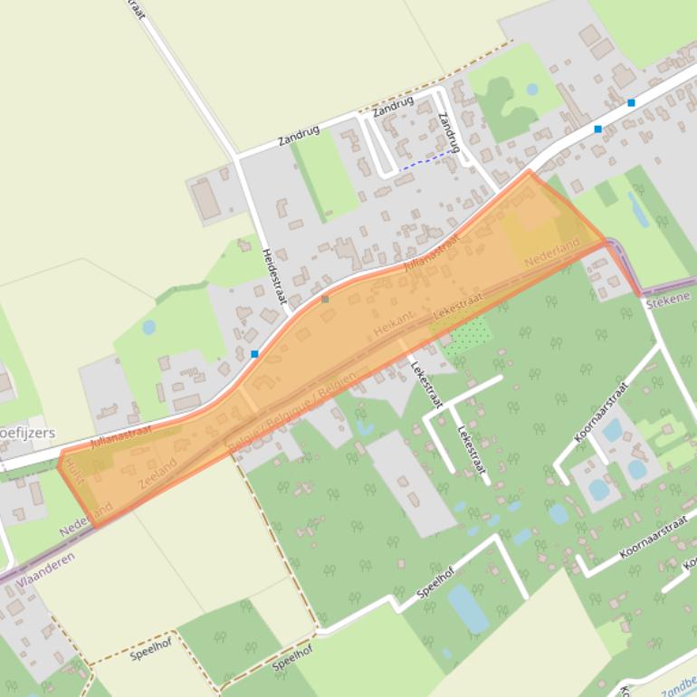 Kaart van postcodegebied 4566AE.