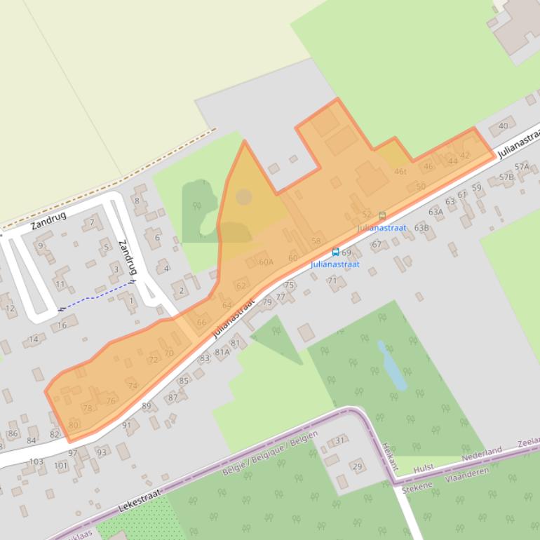 Kaart van postcodegebied 4566AH.