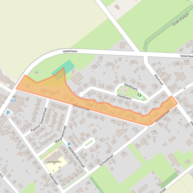 Kaart van postcodegebied 4566AT.