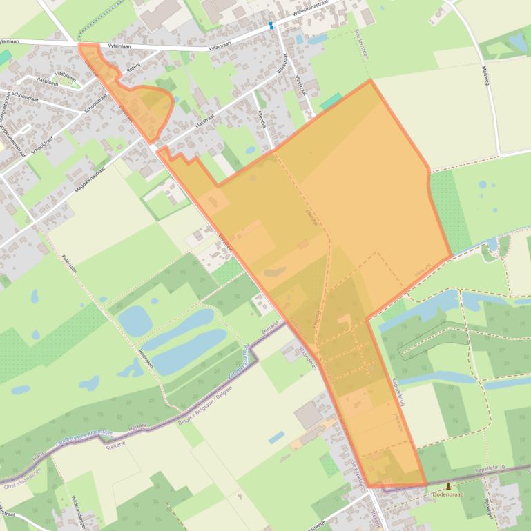 Kaart van postcodegebied 4566AX.