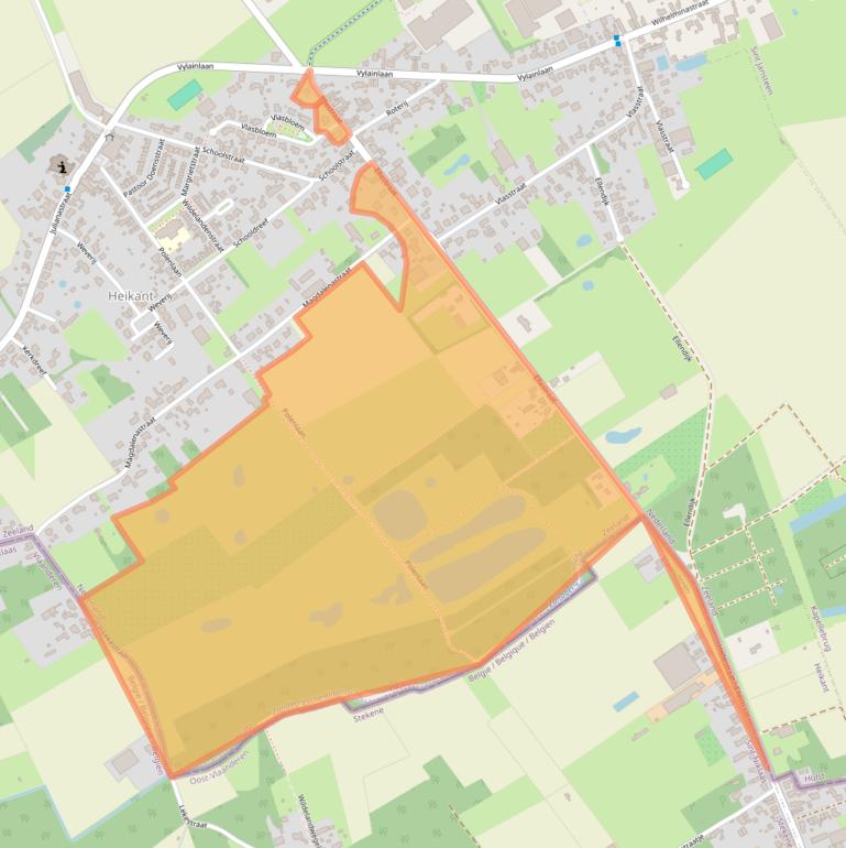 Kaart van postcodegebied 4566AZ.