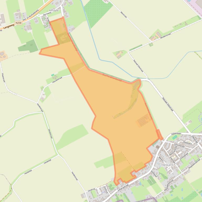 Kaart van postcodegebied 4566RK.