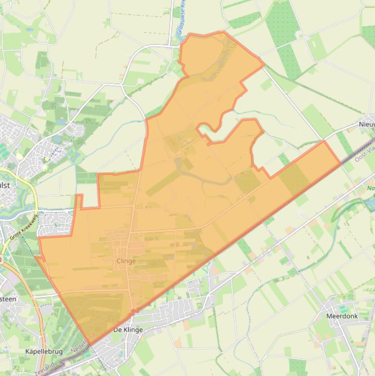 Kaart van postcodegebied 4567.