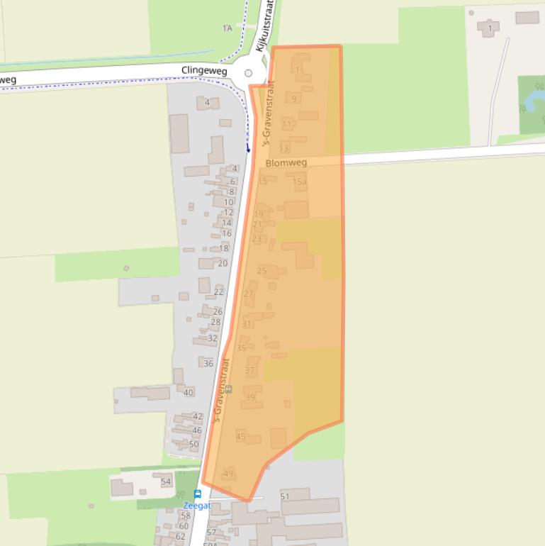 Kaart van postcodegebied 4567AA.