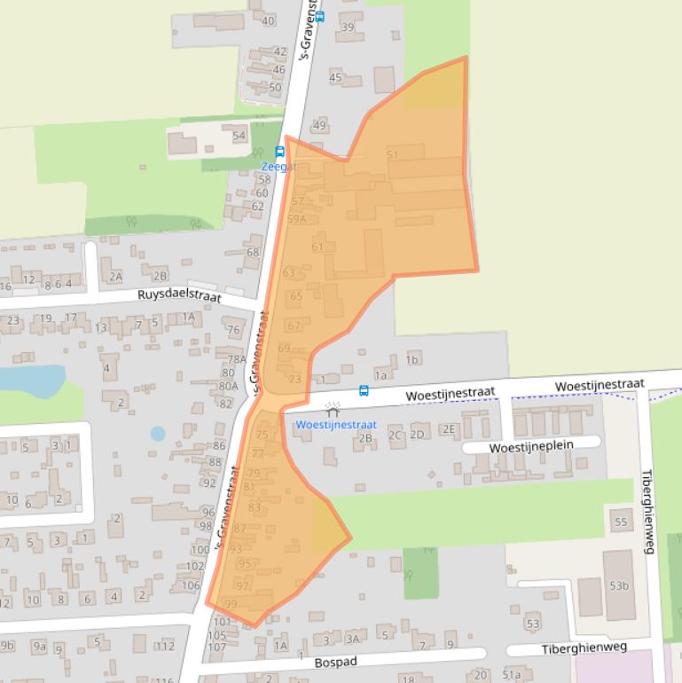 Kaart van postcodegebied 4567AB.