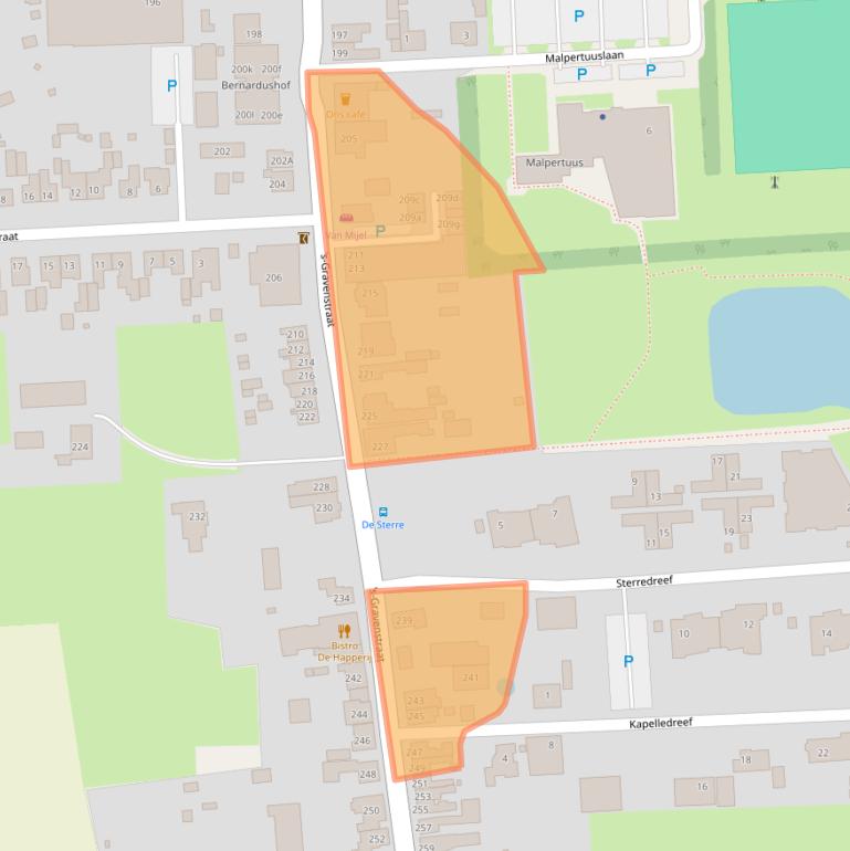Kaart van postcodegebied 4567AE.