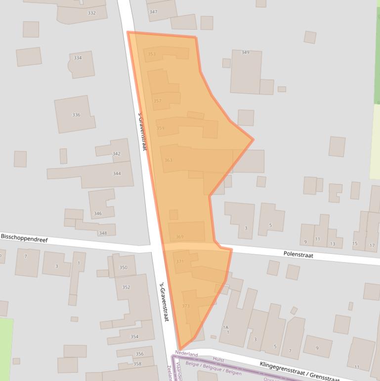 Kaart van postcodegebied 4567AJ.