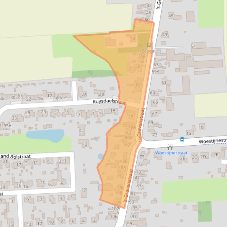 Kaart van postcodegebied 4567AL.