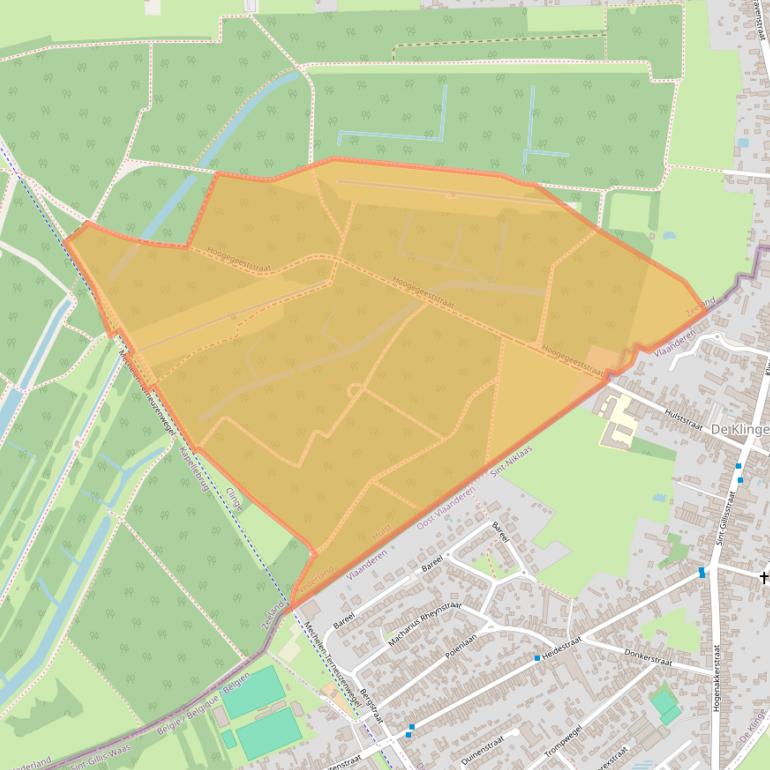 Kaart van postcodegebied 4567AW.