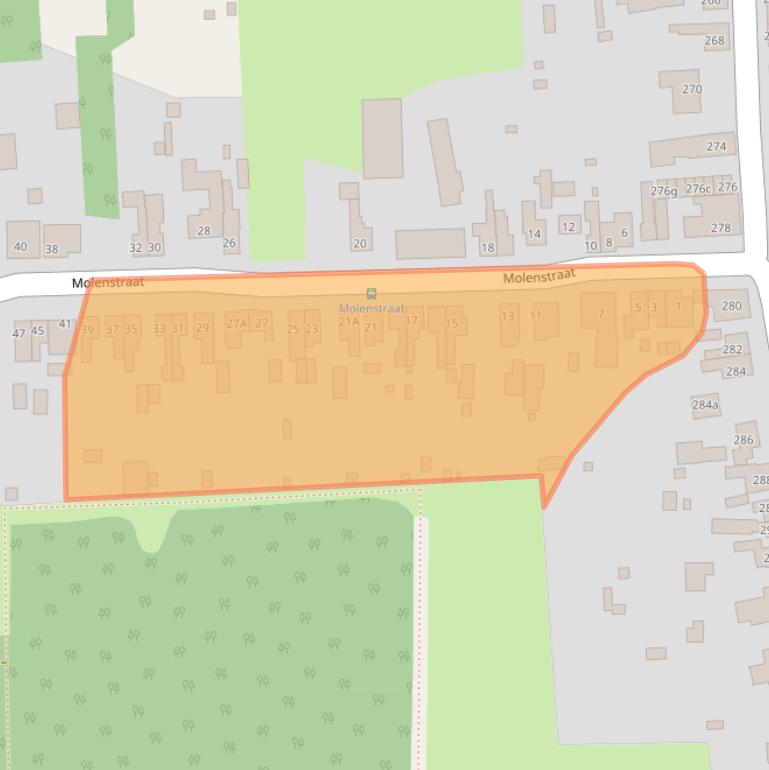 Kaart van postcodegebied 4567BA.