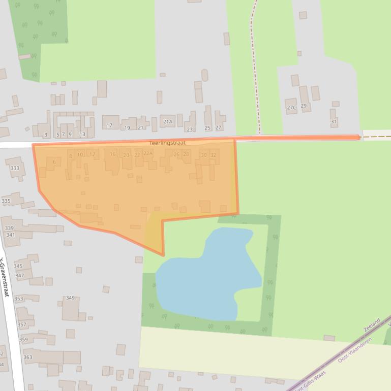 Kaart van postcodegebied 4567BJ.