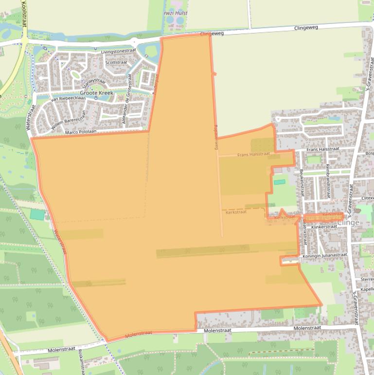 Kaart van postcodegebied 4567CJ.