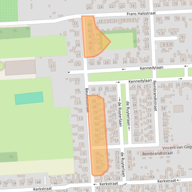 Kaart van postcodegebied 4567CM.