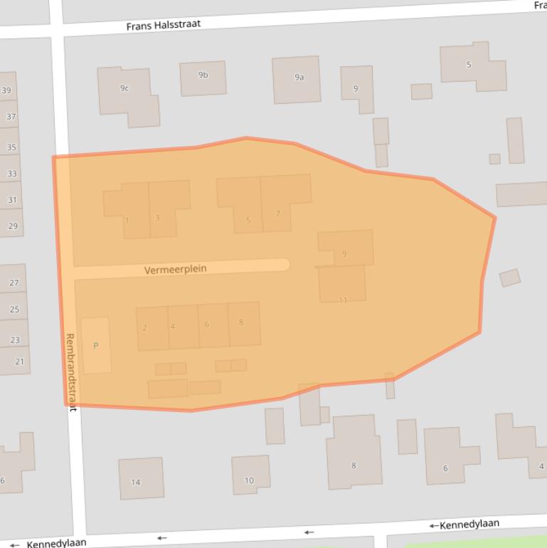 Kaart van postcodegebied 4567CW.