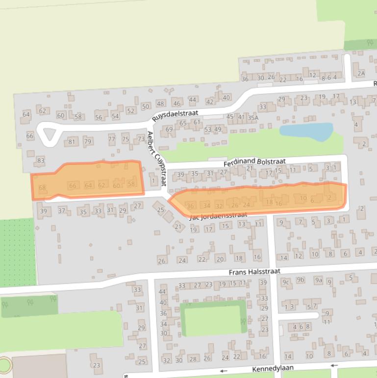 Kaart van postcodegebied 4567DE.