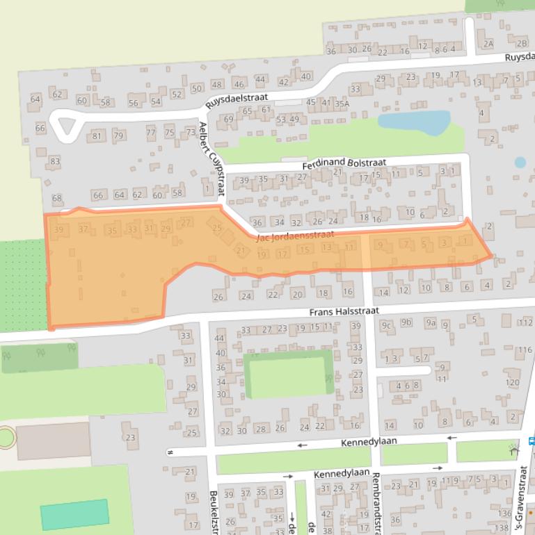 Kaart van postcodegebied 4567DG.