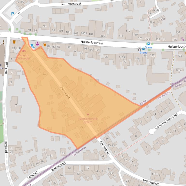 Kaart van postcodegebied 4568AL.