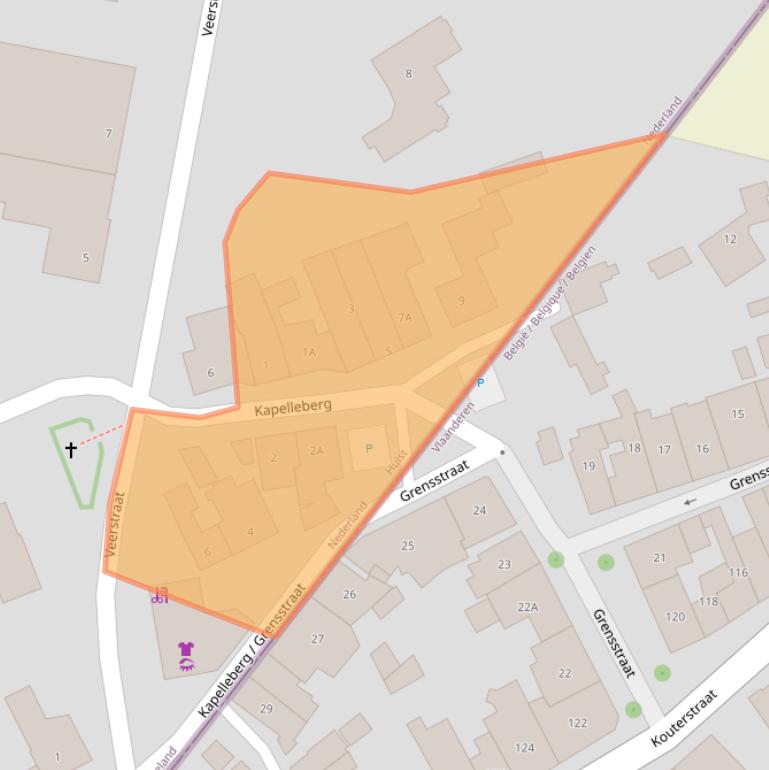 Kaart van postcodegebied 4568BE.