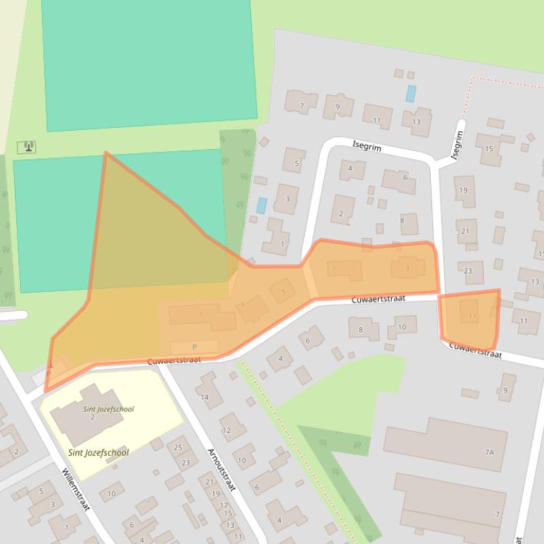 Kaart van postcodegebied 4568BJ.