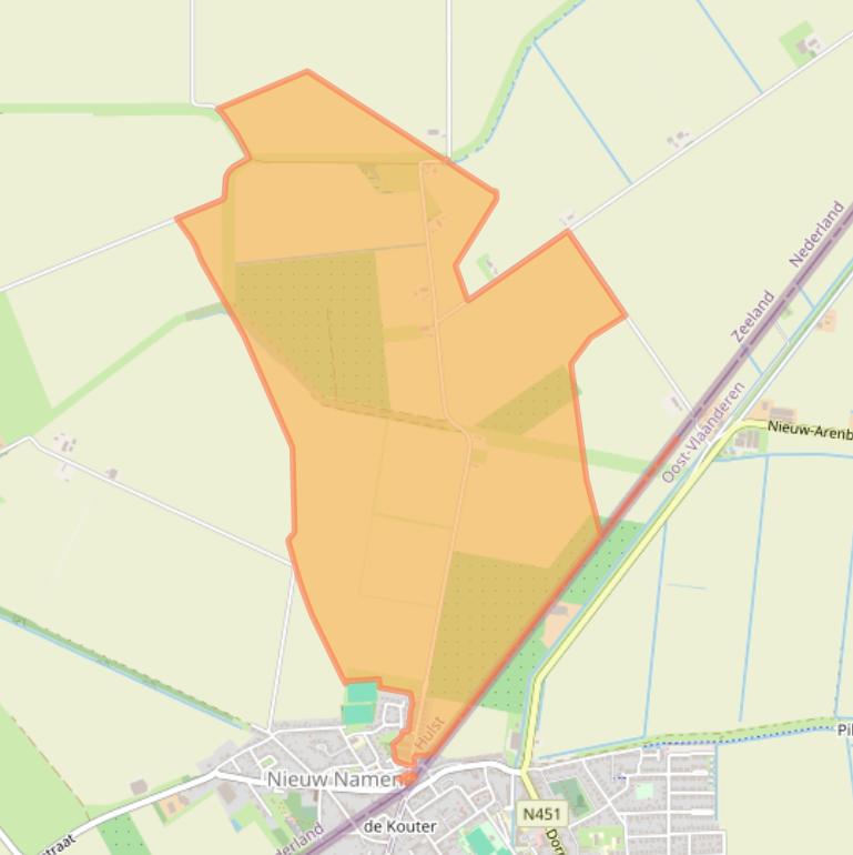 Kaart van postcodegebied 4568PH.