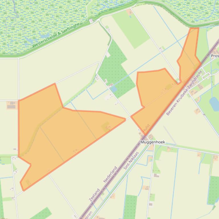 Kaart van postcodegebied 4568PK.