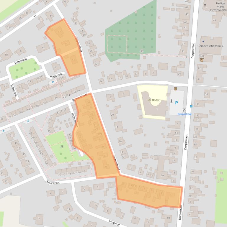 Kaart van postcodegebied 4569AT.