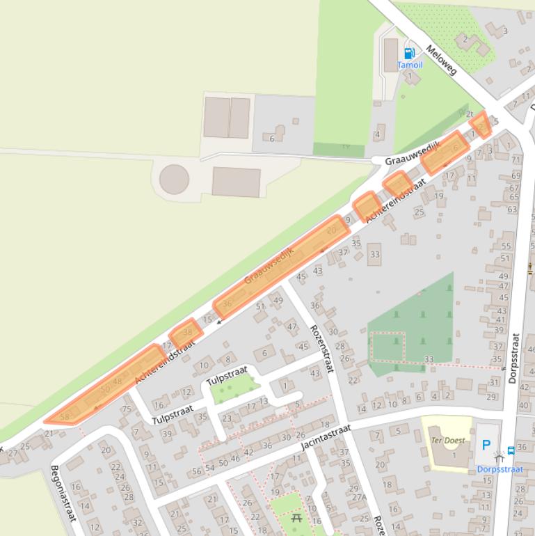 Kaart van postcodegebied 4569AZ.
