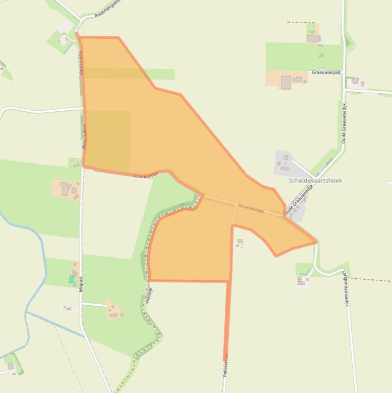 Kaart van postcodegebied 4569RV.