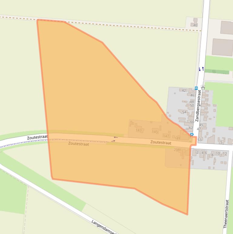 Kaart van postcodegebied 4569TA.