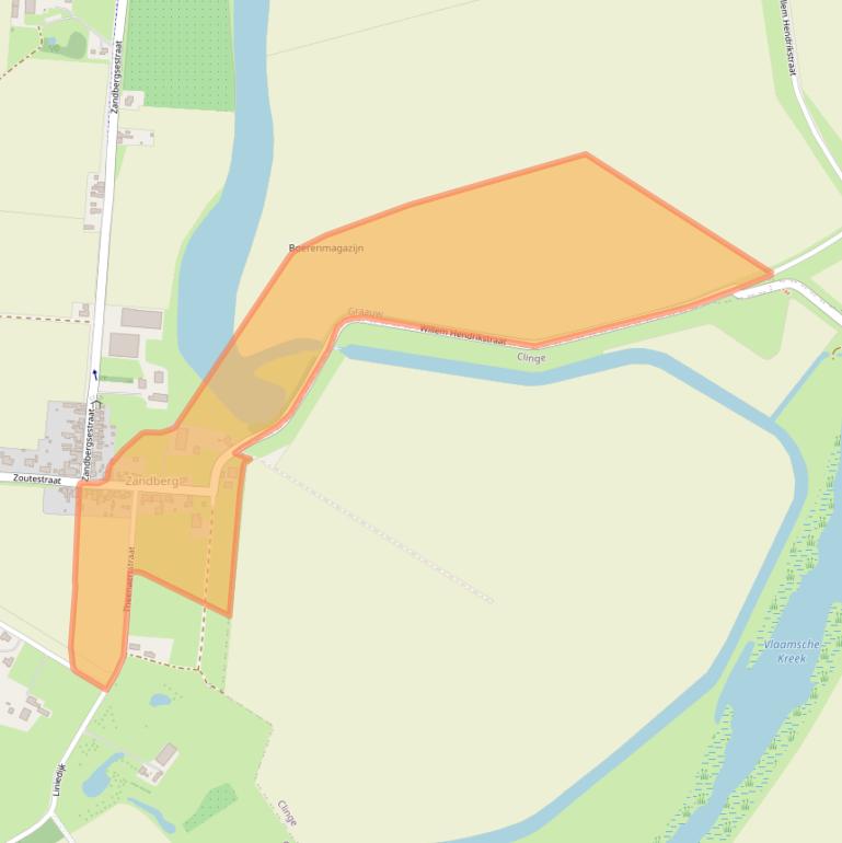 Kaart van postcodegebied 4569TB.