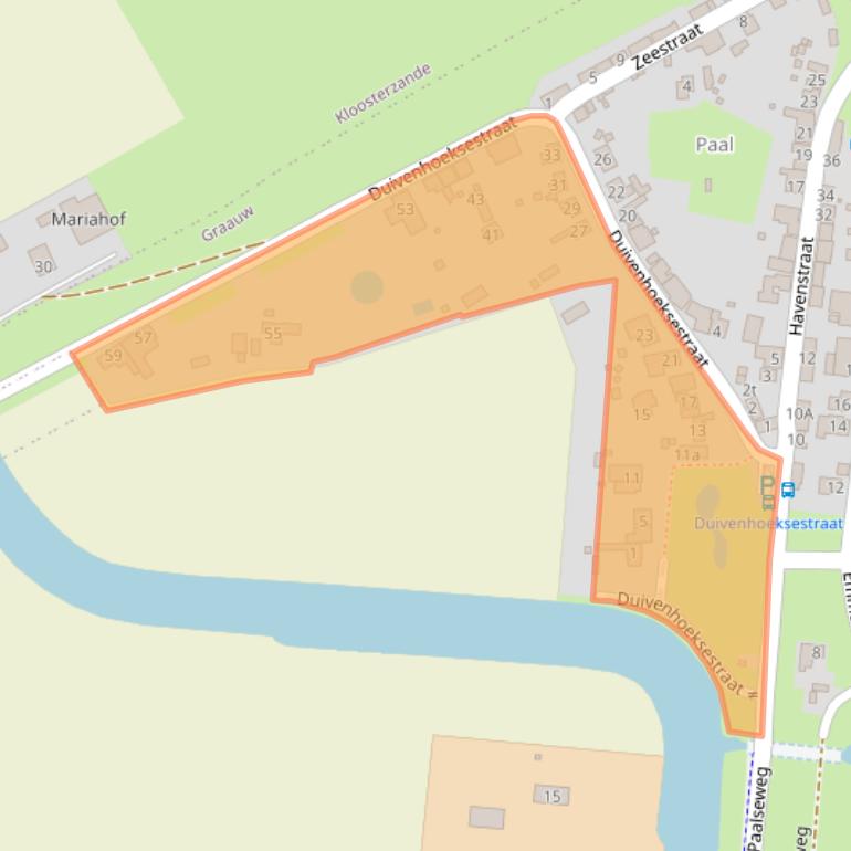 Kaart van postcodegebied 4569TH.