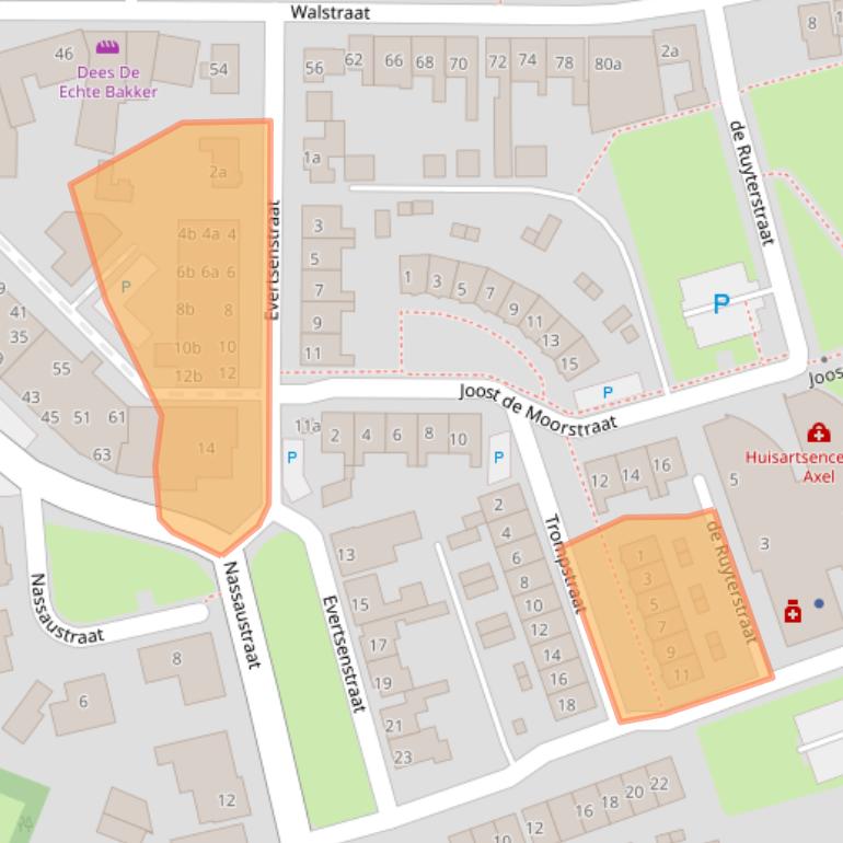 Kaart van postcodegebied 4571BM.