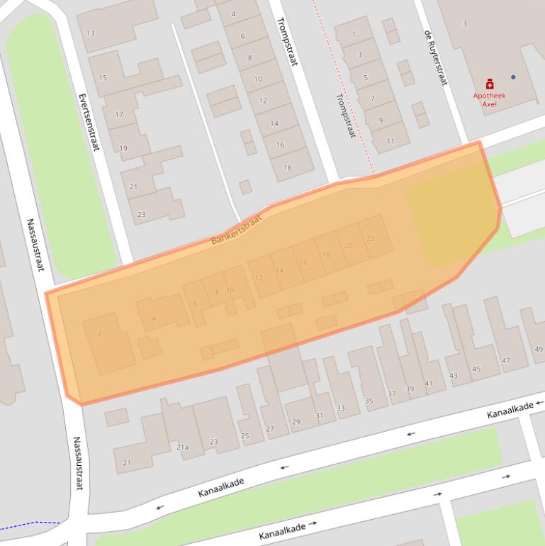 Kaart van postcodegebied 4571BT.