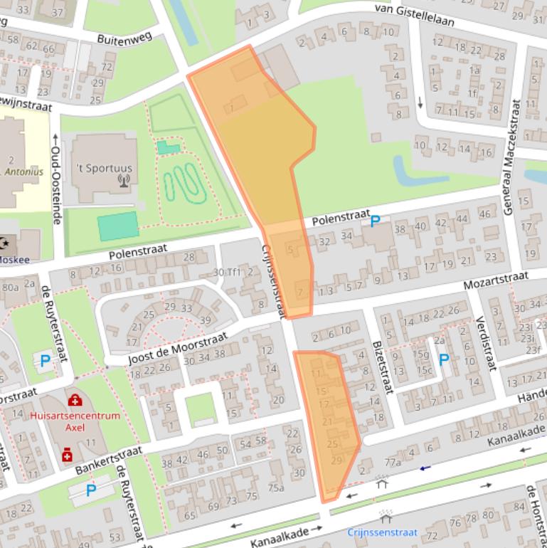 Kaart van postcodegebied 4571CB.