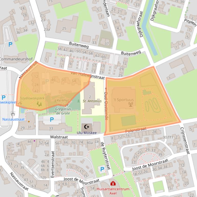 Kaart van postcodegebied 4571DA.