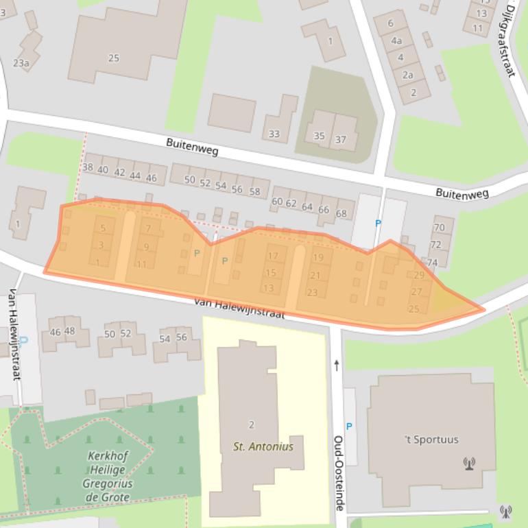 Kaart van postcodegebied 4571DC.