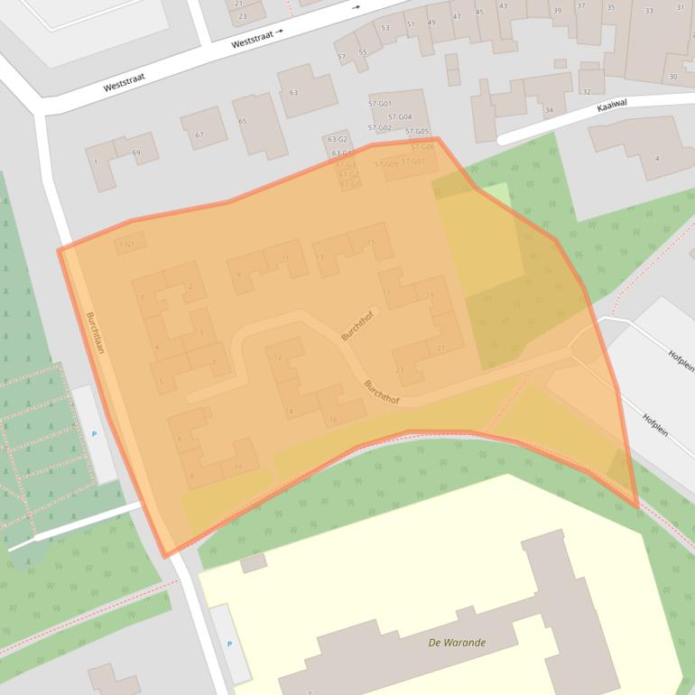 Kaart van postcodegebied 4571DG.