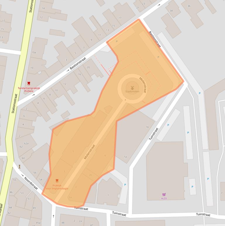 Kaart van postcodegebied 4571EZ.